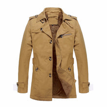 Men Jacket Winter Thick Velvet Trench Single Breasted Lapel Coat