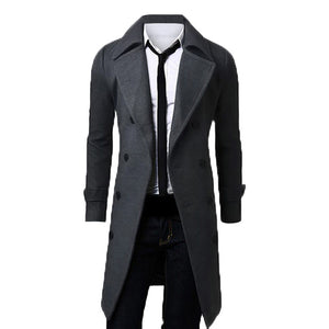 Men Trench Jacket Business Smart Long Coats