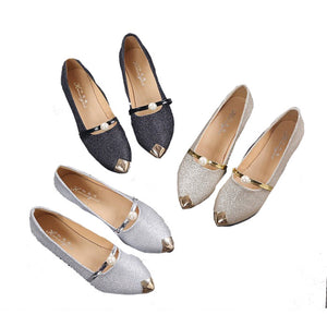 Women Spring autumn pointy flat-bottomed shoes