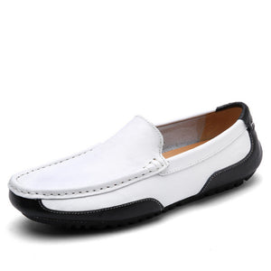 Men Leather Flats Spring Casual Loafers Shoes
