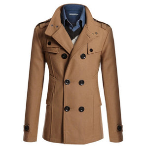 Men Trench Business Formal Smart Woolen Jackets