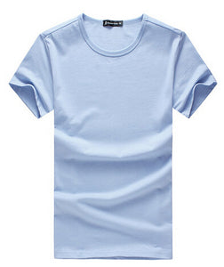 Men brand clothing summer 100% cotton solid t-shirt