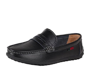 Men fashion pachwork slip-on casual leather shoes