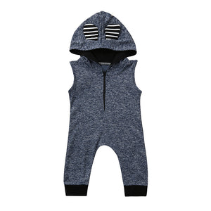 Boy & Girl Newborn Ear Hooded Romper Jumpsuit Outfits Clothes