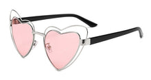 Women Love Heart Cute Cat Eye Clear Lens Sunglasses