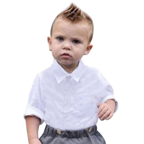 Boy Long Sleeve Cotton T Shirt Checks Tops Blouse Clothes