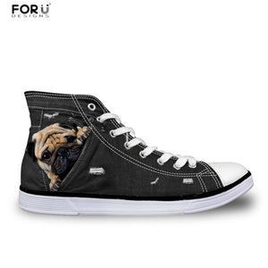Men 3D Cute Pug Dog Autumn Fashion Shoes