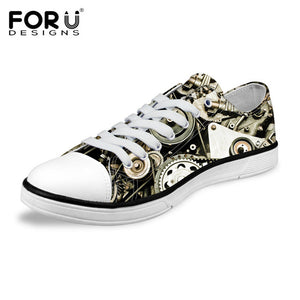Men 3D Mechanical Gear Prints Classic Low Style Shoes