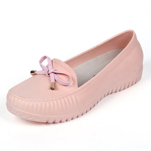 Woman Waterproof Bowtie Loafers Sweet Candy Colors Women Flats