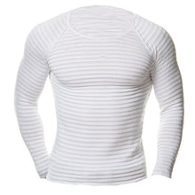 Men Solid Color Fitness Long Sleeve Knitted T Shirt
