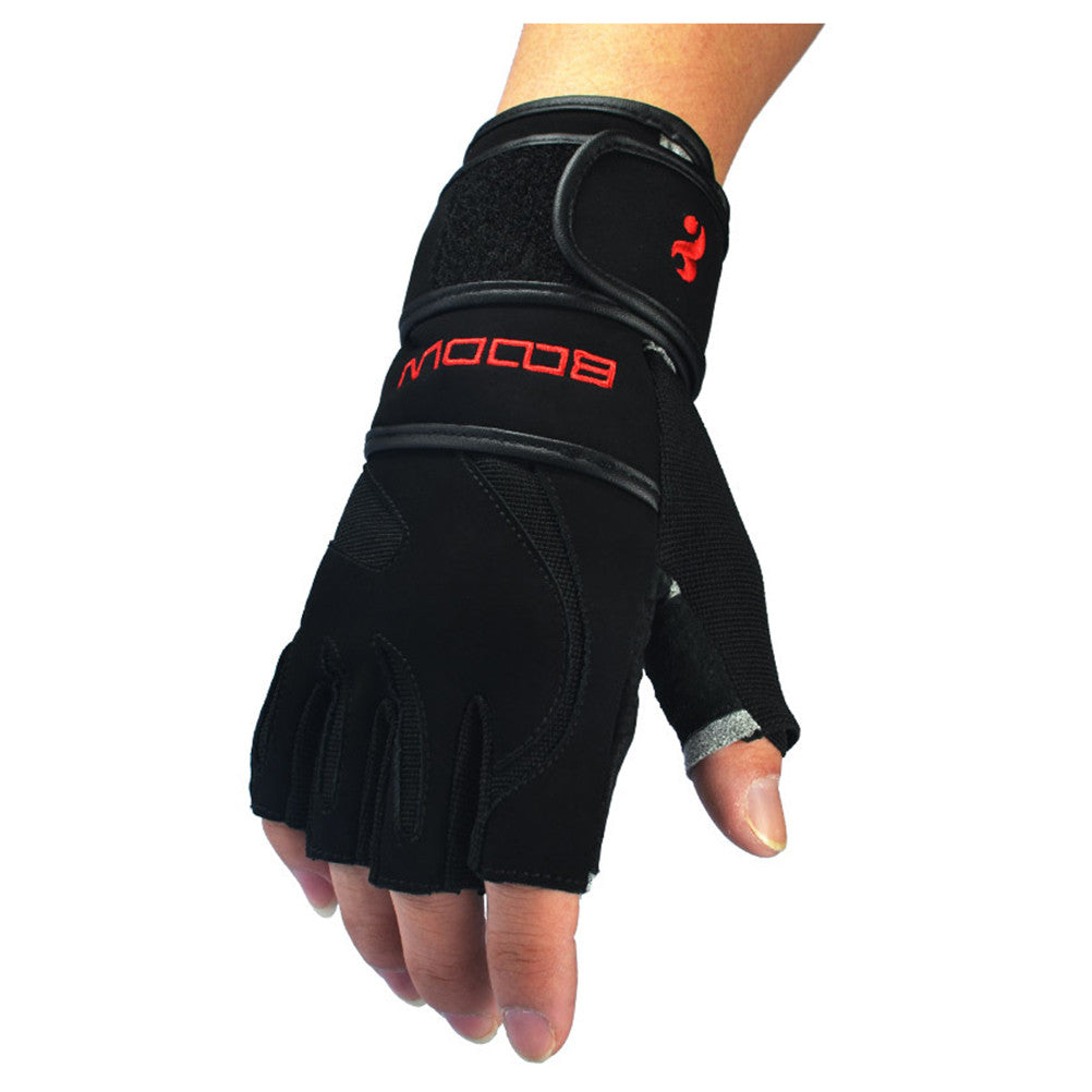 Men Leather Weight Lifting Gloves