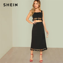 Women Black Summer Party Elegant Twopiece Top And Skirt