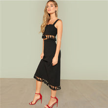 Women Black Summer Party Elegant Twopiece Top And Skirt