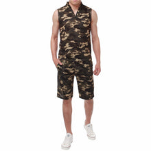 Men Sets Summer Army Camouflage Tank Top Casual Slim Tops