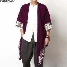 Men Casual Stylish Chinese Style Long Outwear Shirts