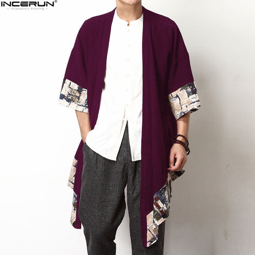 Men Chinese Style Floral Coat