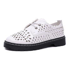 Woman Lace-up Platform Oxfords British Style Creepers Cut-Outs Flat Shoes