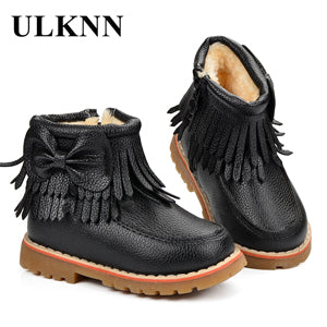 Boy & Girl Shoes Double Tassels Butterfly Knot Boots