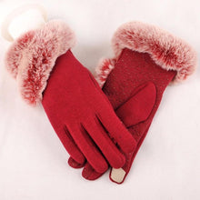 Women Faux Fur Warm Wrist Gloves