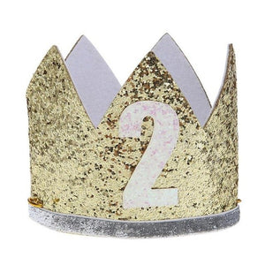 Baby Infant Glitter Gold Stamping Crown Headband