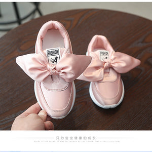 Girl Casual Kids Shoes With Bowtie Bow-knot Shoes