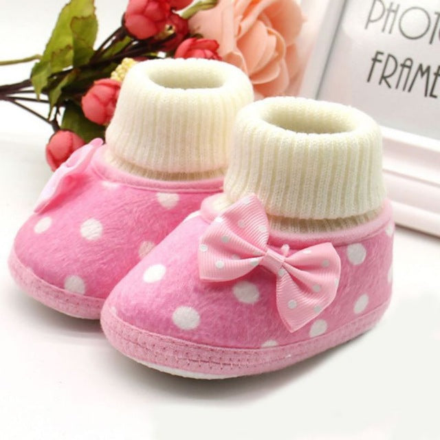 Baby Warm Skid Resistant Fiiting Moccasin Elastic Slip On Shoes