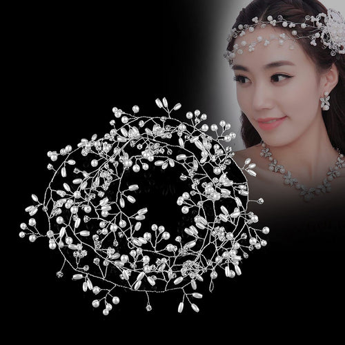 Women 1PC Silver Wedding Pearls Hairpins