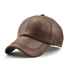 Men New fashion high quality spring winter Faux leather cap