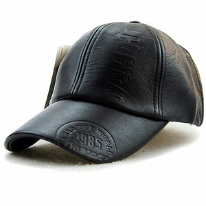 Men New fashion high quality fall winter leather Cap