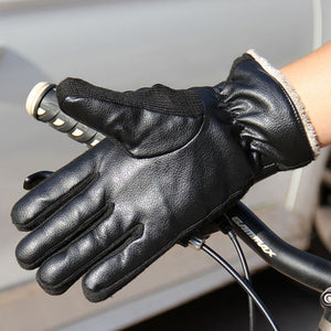 Men Black/Brown PU Leather Short Thin/Thick Glove