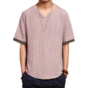 Men Embroidery Cuff Shirt Chinese Buddhist T Shirt