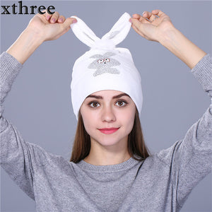 women autumn winter cute kitty children beanies hat