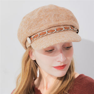 Women winter hat cotton octagonal hat