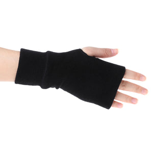 Men & Women Fashion Unisex Black Knitted Fingerless Winter Gloves