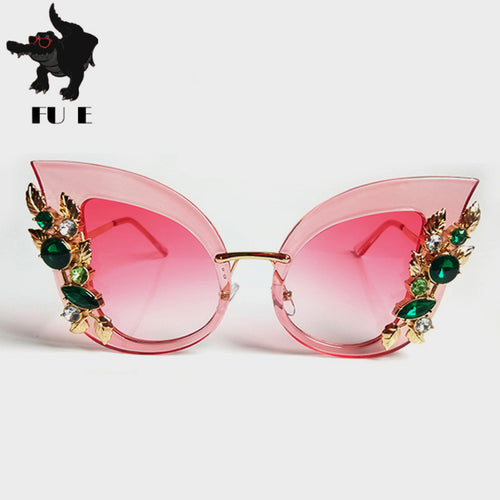 Women  Female Cat Eye Sun Glasses Big Frame Sunglasses