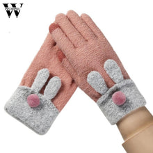 Women Female Warm Wrist Knitted full finger Gloves