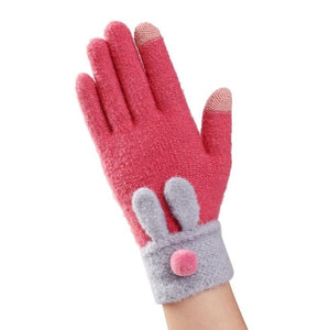 Women Female Warm Wrist Knitted full finger Gloves