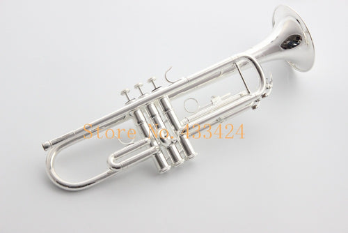 Double Silver plated Flat Professional Trumpet