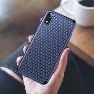 Baseus Luxury Weaving Case For iPhone Xs Xs Max XR 2018 Elegant Grid Pattern Soft Silicone Phone Case For iPhone Xs XR Cover