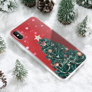 FLOVEME Christmas Case For iPhone XS Max X XS XR Luxury Emboss TPU Case For iPhone 6 6s Plus For iPhone 7 8 Plus Phone Cases Bag