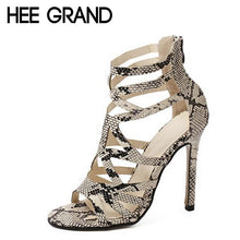 Women Summer Serpentine Printed PU Leather Shoes